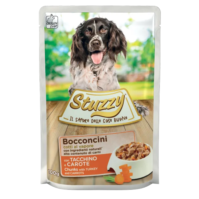 Stuzzy bocconcini Tacchino e Carote 100gr Stuzzy bocconcini Tacchino e Carote 100gr